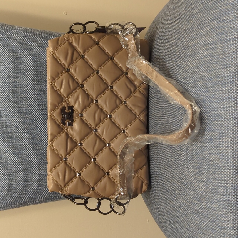 Gilda Paris Waffle Quilted Handbag - Taupe